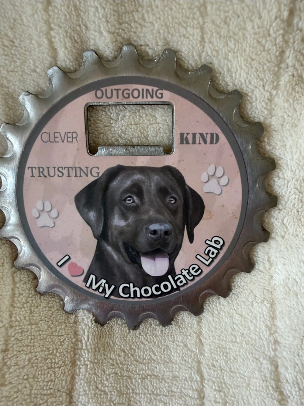 Chocolate Lab Bottle Opener Magnet